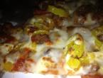 banana pepper and sausage thin crust pizza